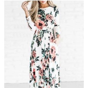 Long sleeve floral maxi dress